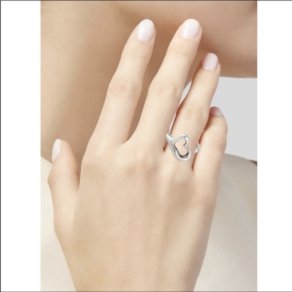 Tiffany 7 Co Elsa Peretti Sterling Silver Open Heart size 6 - Picture 5 of 14